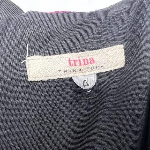 Trina Turk Womens 4 Pernilla Zen Patterned Perforated Scuba Knit Dress Pink - Picture 4 of 6